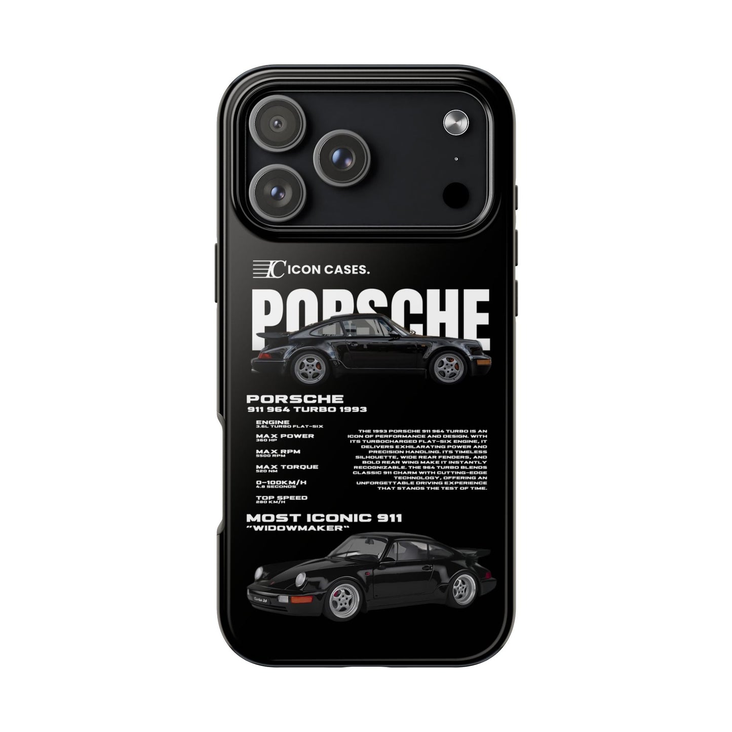 "964 Turbo" black case Phone Case Icon Cases