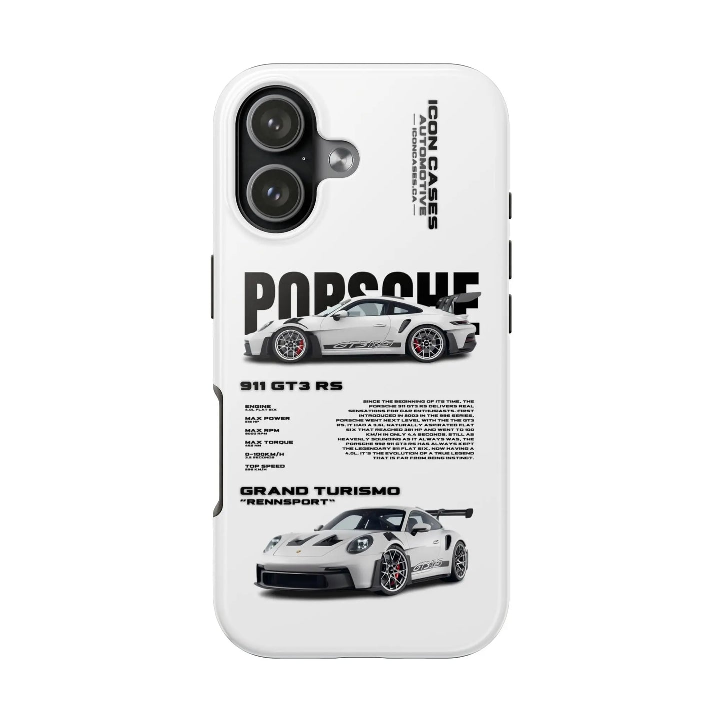 "GT3RS" White Case Phone Case Icon Cases