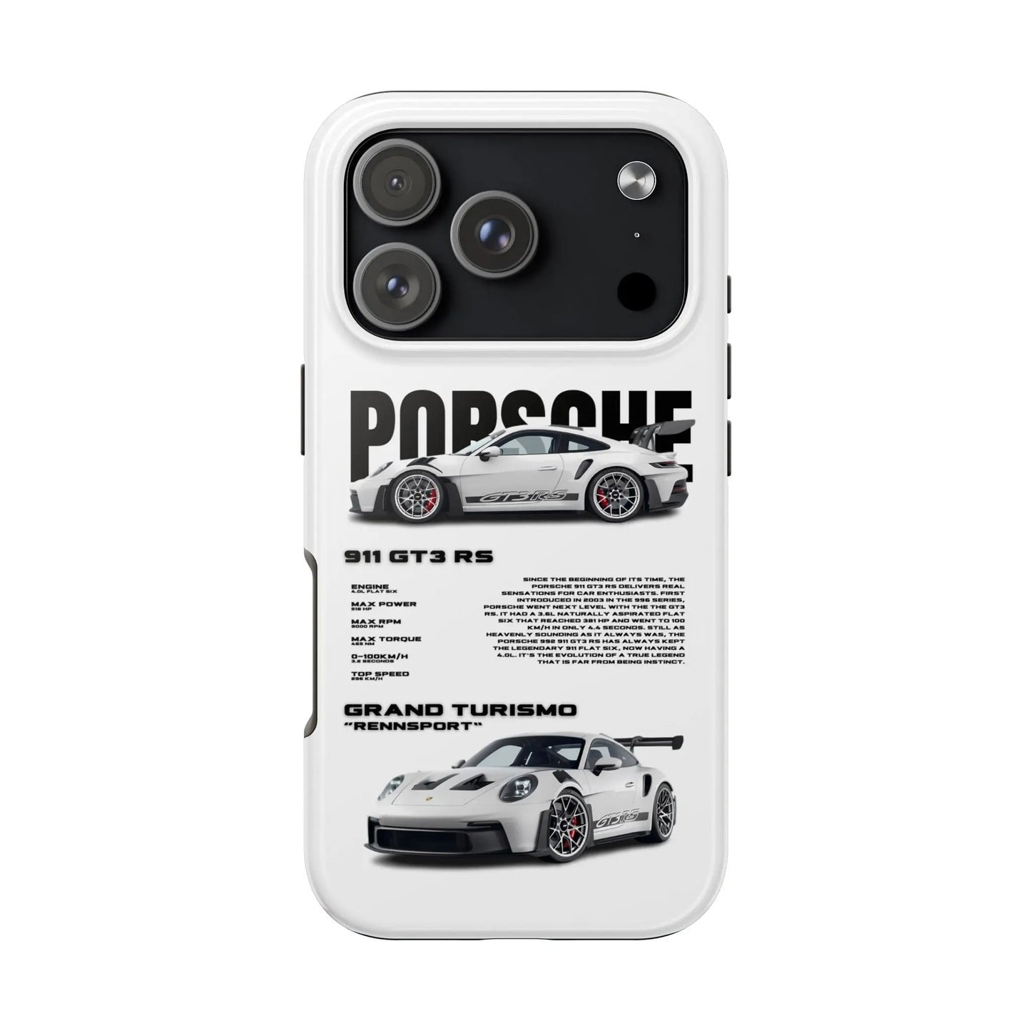 "GT3RS" White Case Phone Case Icon Cases