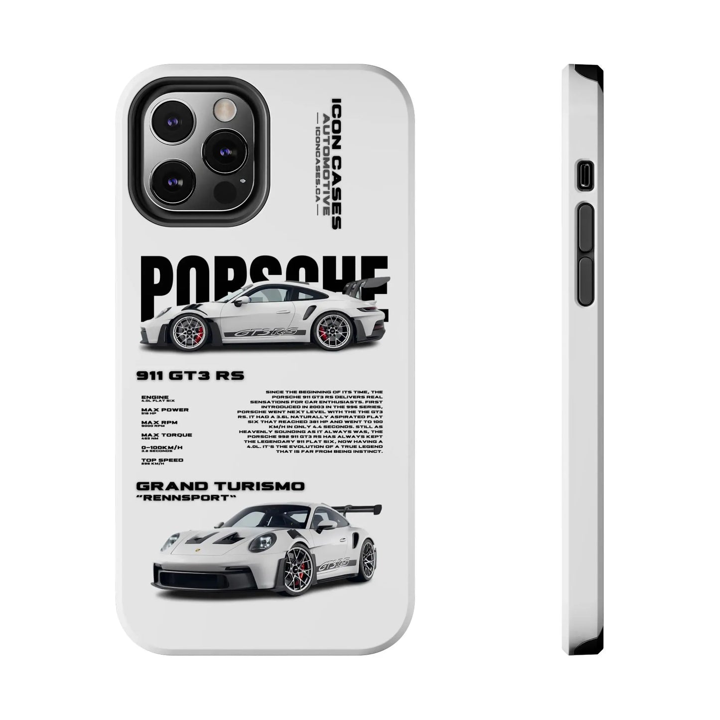 "GT3RS" White Case Phone Case Icon Cases