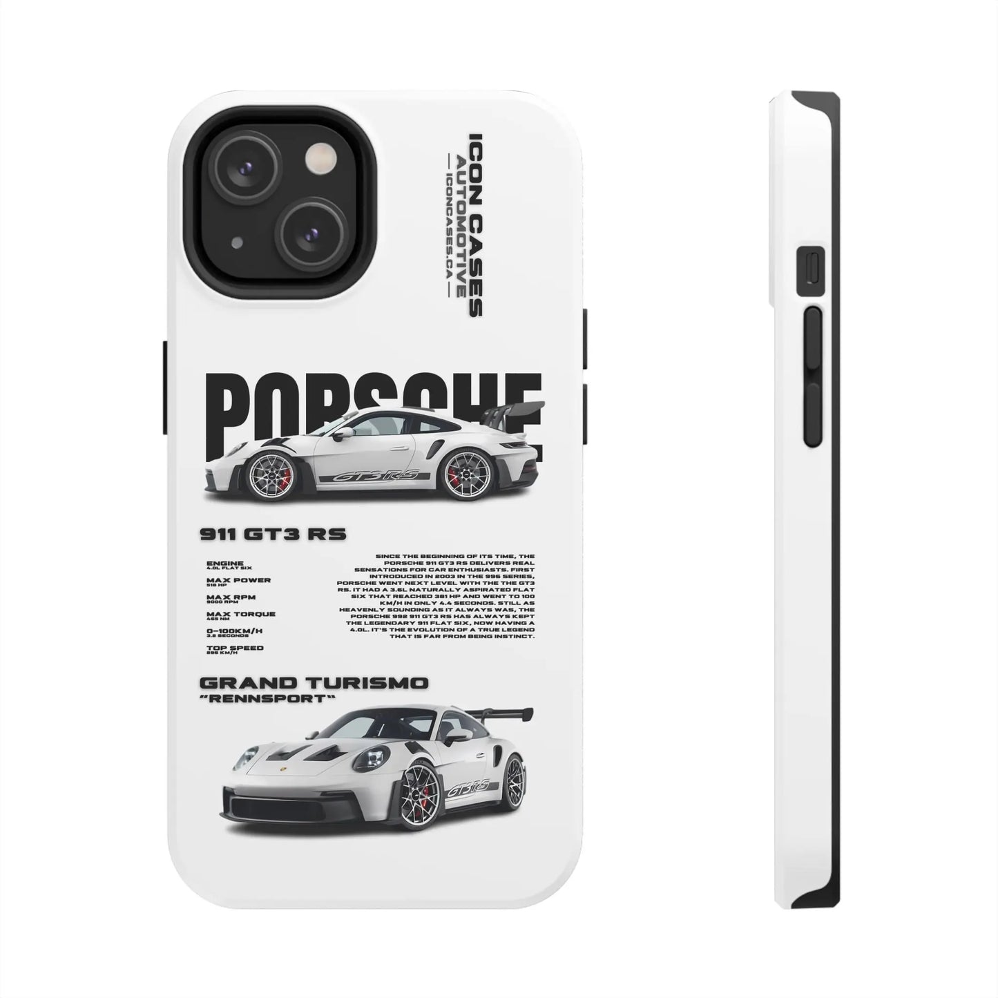 "GT3RS" White Case Phone Case Icon Cases