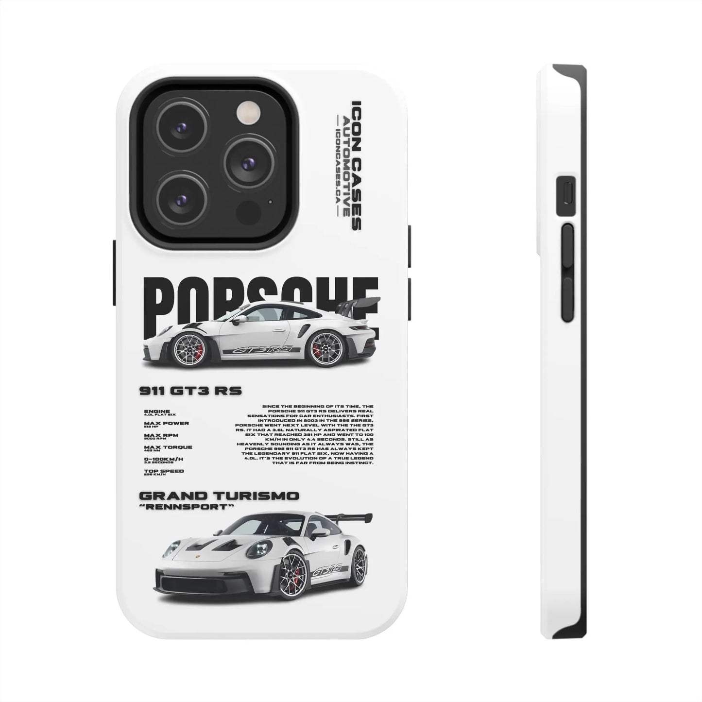 "GT3RS" White Case Phone Case Icon Cases