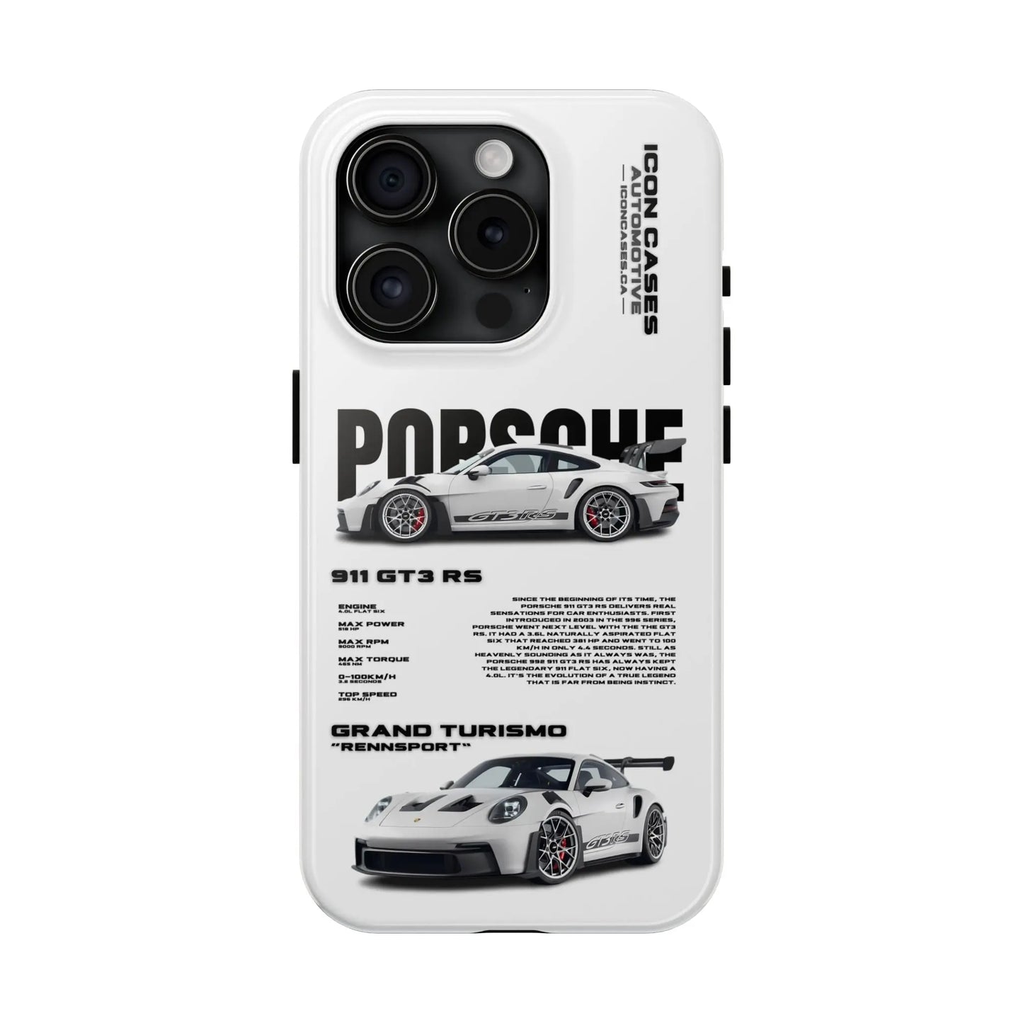 "GT3RS" White Case Phone Case Icon Cases