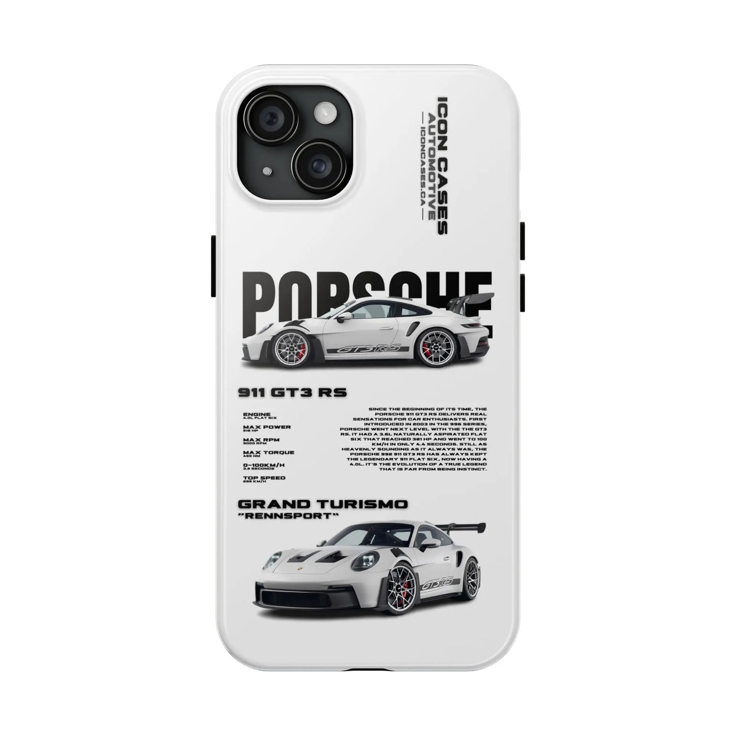 "GT3RS" White Case Phone Case Icon Cases