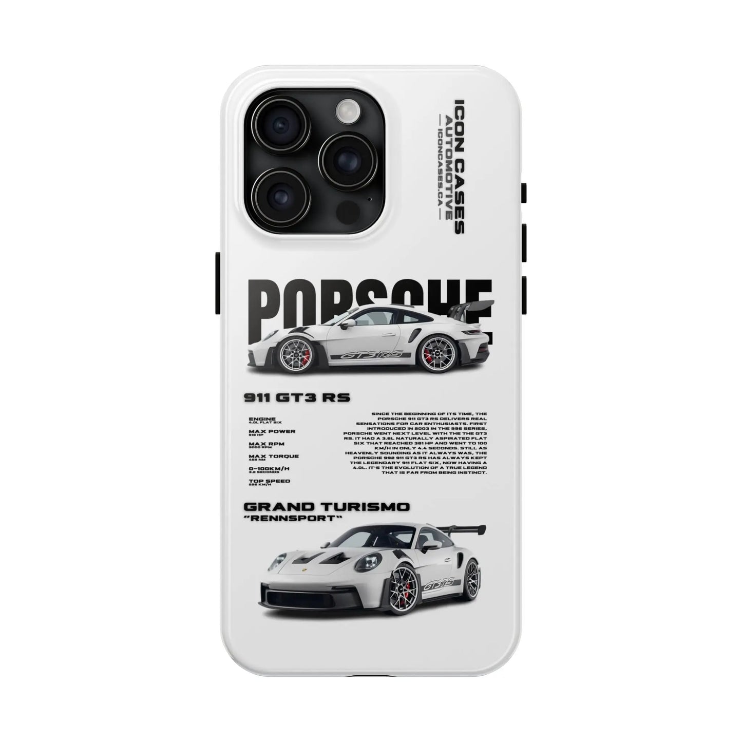 "GT3RS" White Case Phone Case Icon Cases