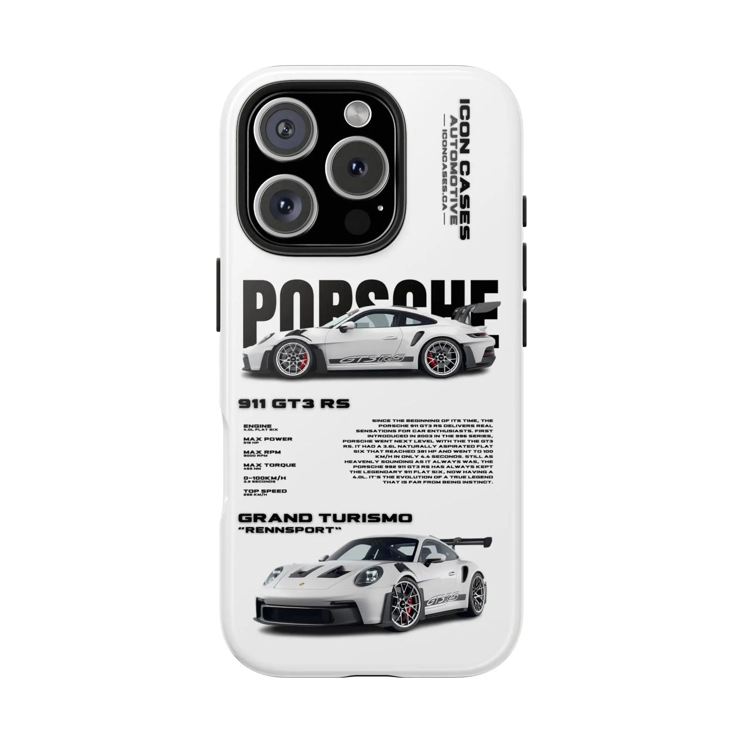 "GT3RS" White Case Phone Case Icon Cases