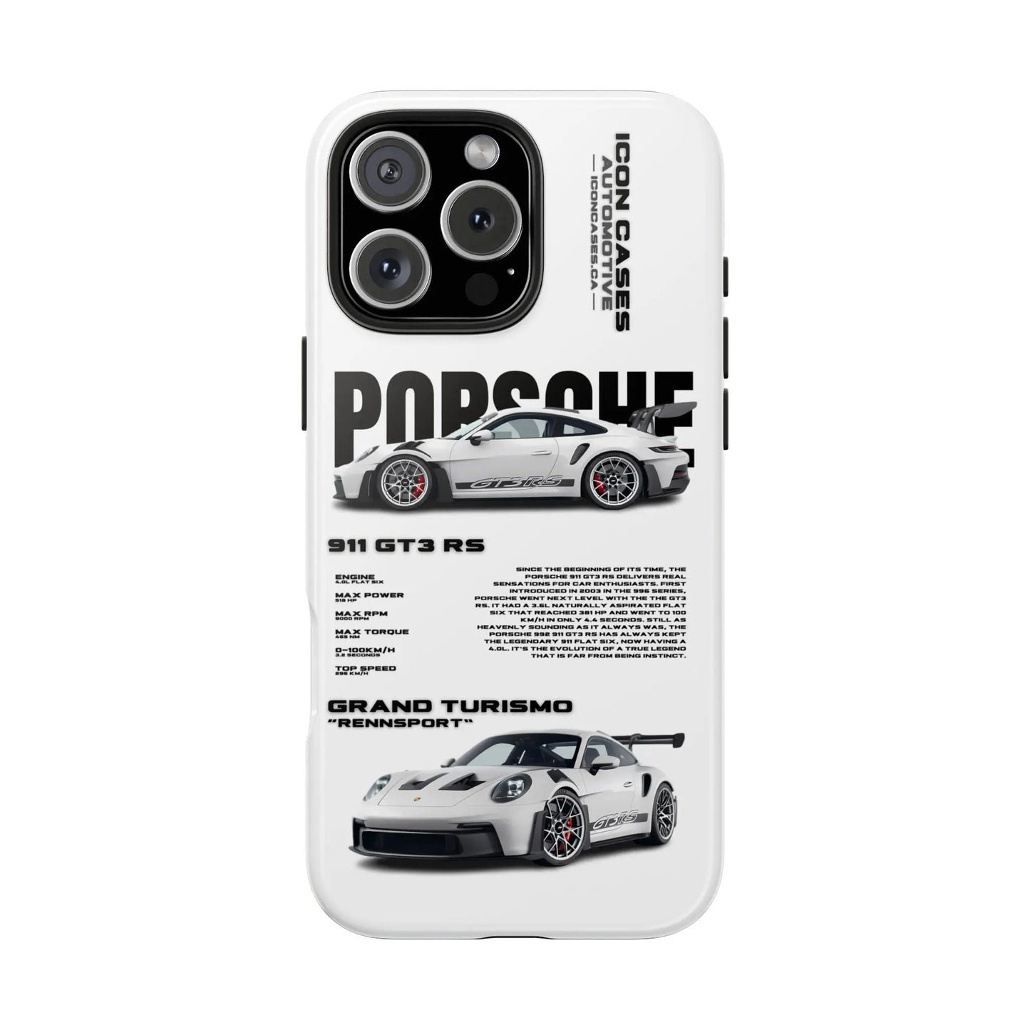 "GT3RS" White Case Phone Case Icon Cases