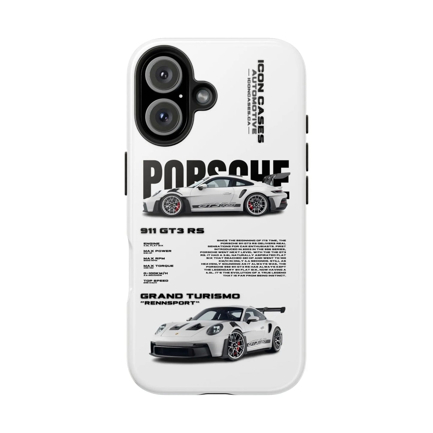 "GT3RS" White Case Phone Case Icon Cases