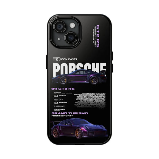 "Purple GT2RS" Black Case Phone Case Icon Cases